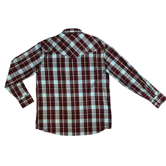 Dickies Men's Western Shirt Medium Plaid Pearl Snaps Relaxed Fit Ranch Rodeo EUC - Picture 7 of 9